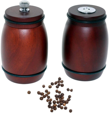 Willow 2 Piece Wooden Pepper Mill and Salt Grinder, Brown