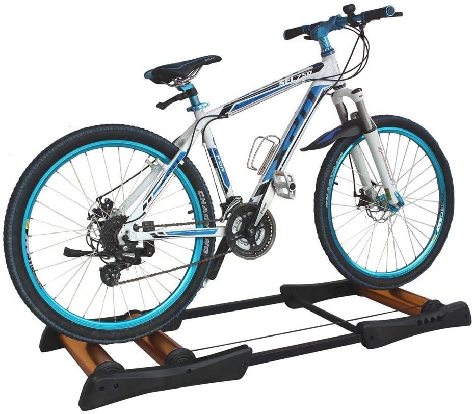 Road Bike Foldable Indoor Cycling Roller Trainer - Blue