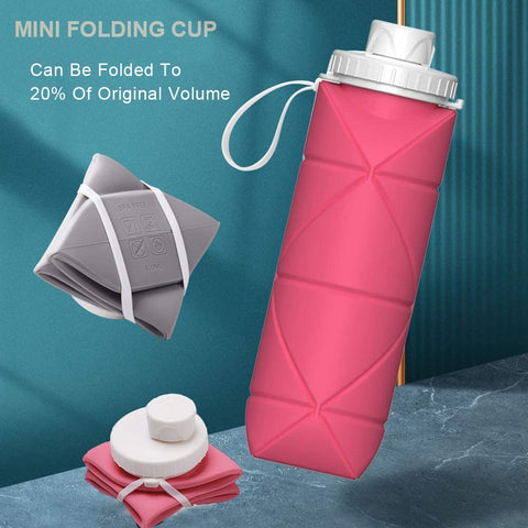 Silicone Collapsible Water Cup Mini Kettle Outdoor Sports Portable Travel Cycling Telescopic Cup - Grey