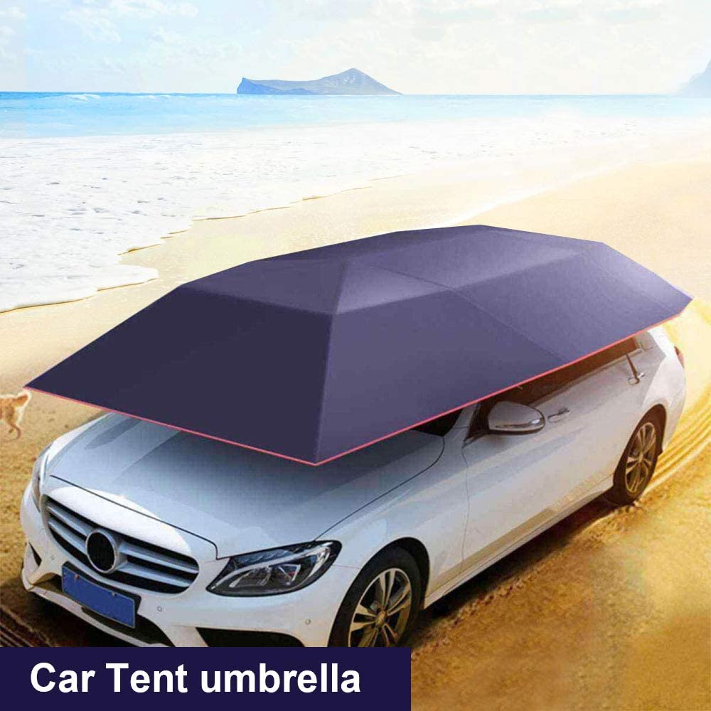car tent umbrella Car Cover Semi-Auto Umbrella Shelter 4.5 x 2.3 Meter Sun Shade (Blue) – Emaratshop