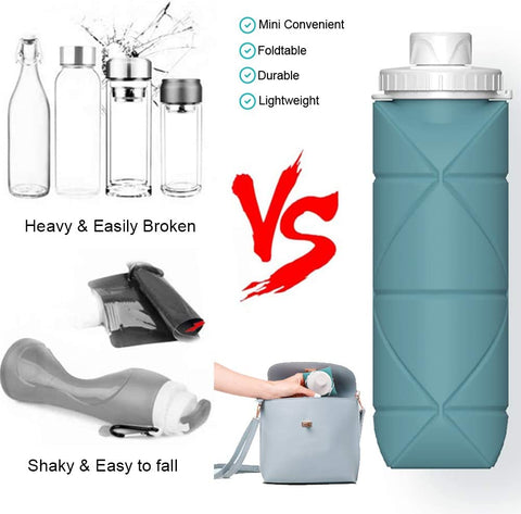 Silicone Collapsible Water Cup Mini Kettle Outdoor Sports Portable Travel Cycling Telescopic Cup - Grey