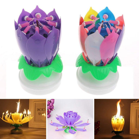 Melody Birthday Candle Lamp - Purple