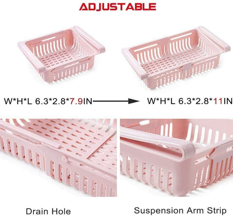 Retractable Fridge Drawer Organizer, Refrigerator Storage Box (4pcs)
