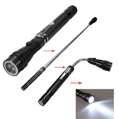 Flexible Flexi Torch Telescopic 3 LED Magnetic Pick Up Tool Light Flashlight - SquareDubai