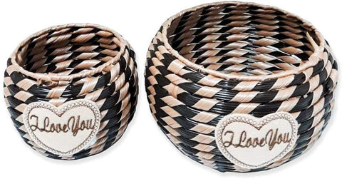 Plastic Woven Basket Set of 2 Sizes - Willow