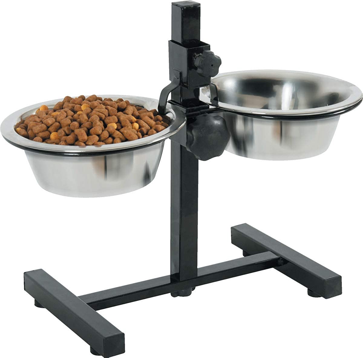 Adjustable Stand with Stainless Steel Dog Bowls - 0.7L