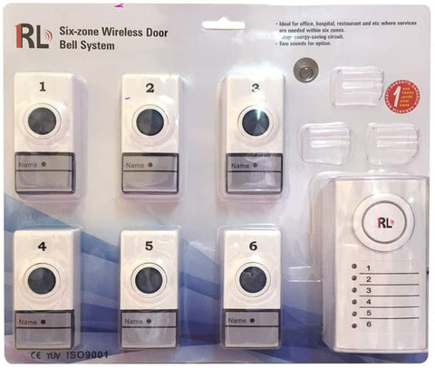 Six Zone Wireless Door Bell for Offices Restaurant RL-05060