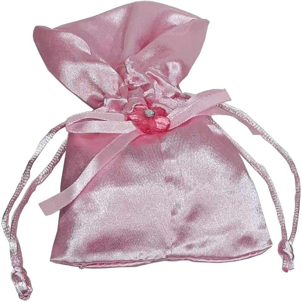 Multipurpose Small Blue Satin Pouches Party Favors Giveaway Gifts 24 pieces - 9x9cm - Willow