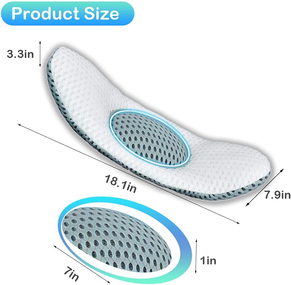 Lumbar Pillow for Sleeping, Adjustable Height 3D Air Mesh Back Pillow for  Lower Back Pain Relief and Sciatic Nerve Pain, Lumbar Support Pillow Waist