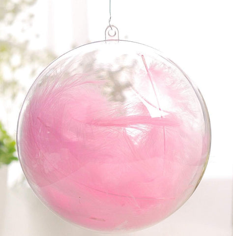 5 sets of transparent fillable decoration balls, DIY plastic acrylic filled balls for party decoration （size 8 CM）