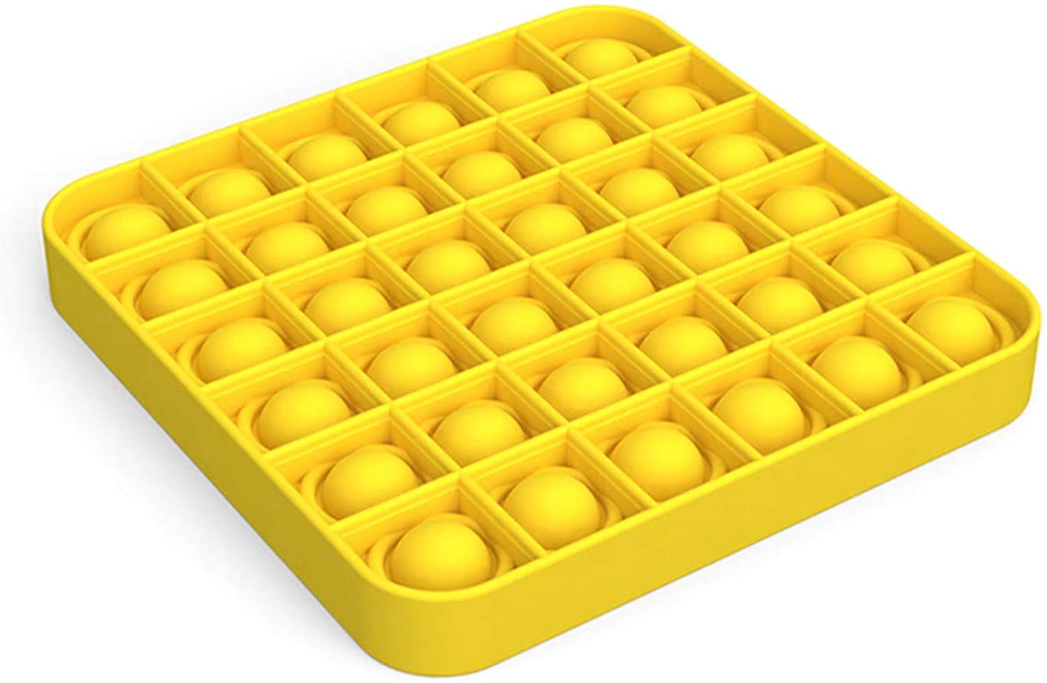 Push Pop Bubble Sensory Fidget Toy 5x5 inch - Square Yellow