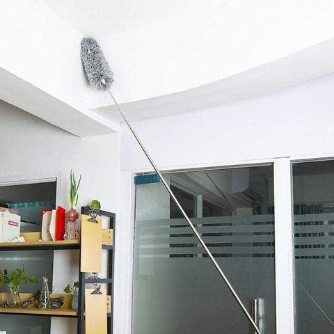 Telescopic Fluffy Feather Duster Cobweb Duster With Extension Pole Reach 2.8 Mtr