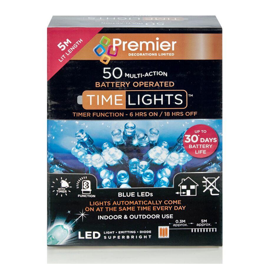 Nitelights 50 Battery-Operated Multi-Action LED Lights (Blue) - Premier®