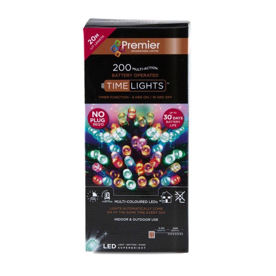 Timelights 200 Battery-Operated Multi-Action LED Lights (Multicolor) - Premier®