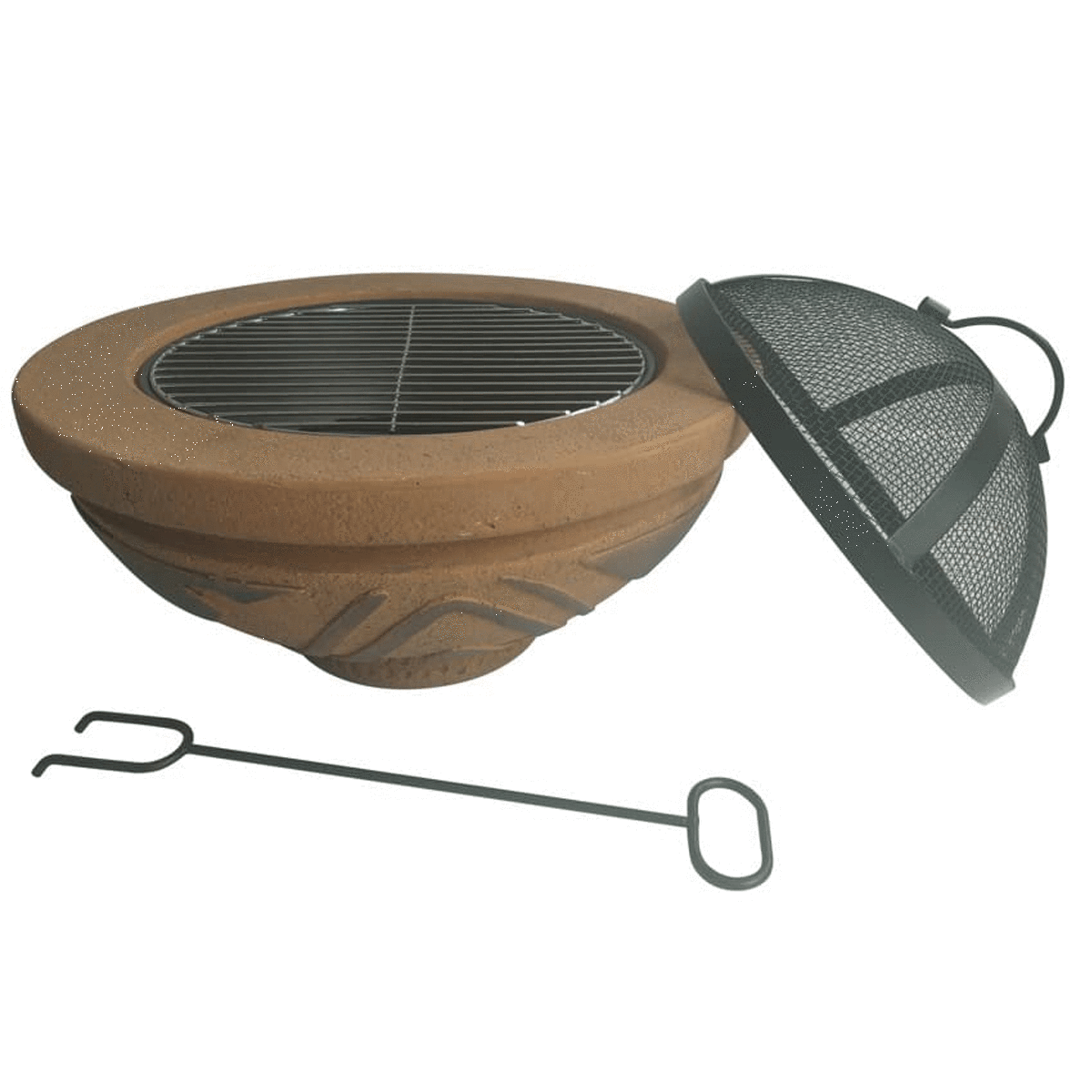 Clay Fire Pit Bowl (Brown, 43.18 cm) - SquareDubai