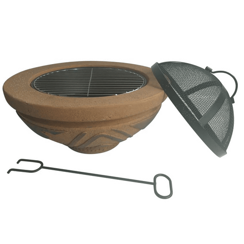 Clay Fire Pit Bowl (Brown, 43.18 cm) - SquareDubai