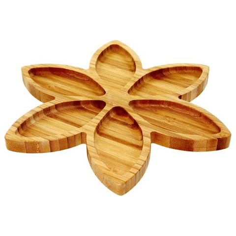 Liying Bamboo Brown Flower Shape Plates & Dishes