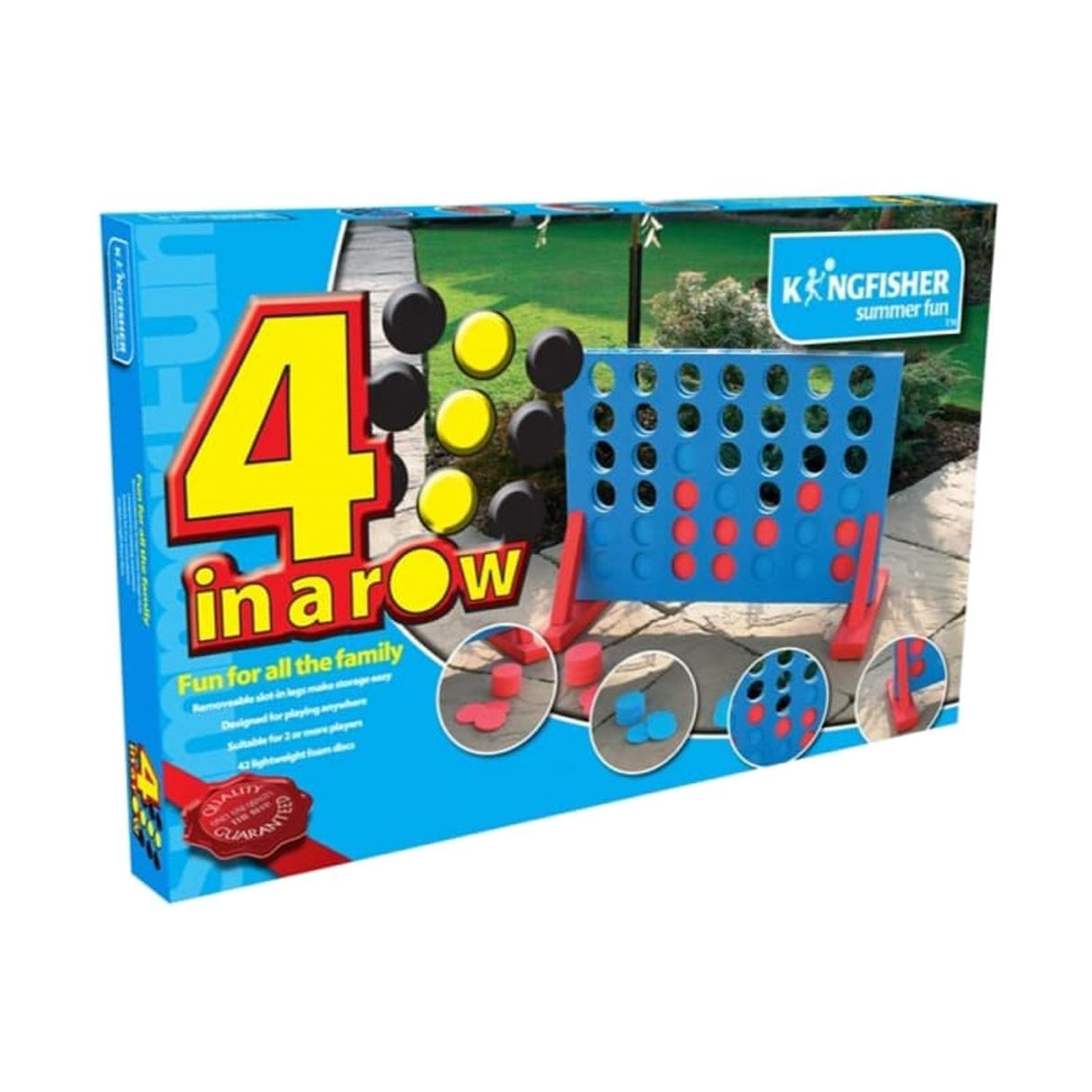 Kingfisher Garden Games Jumbo 4-in-a-Row Wooden Game, Red and Yellow