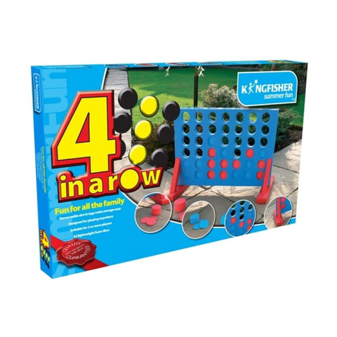 Kingfisher Garden Games Jumbo 4-in-a-Row Wooden Game, Red and Yellow