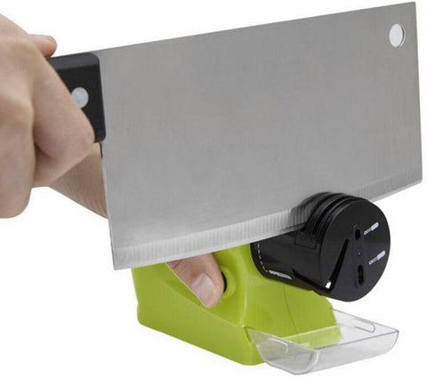 Electric Knife Sharpener In Securable Stainless Steel for kitchen Knife/Knives/Scissors/Blades/Screw Drivers - SquareDubai