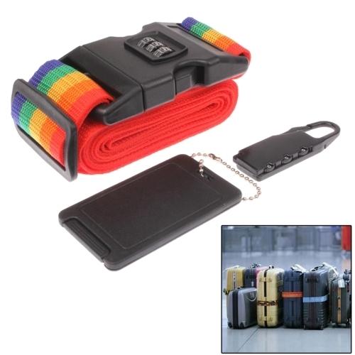 3 In 1 Travel Security Kit Resettable Combination Padlock Set Locks + Belt Strap + Id Tag
