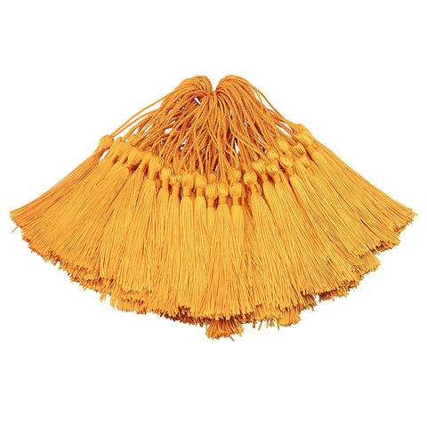 96 PCS Gold Soft Craft Tassels with Loops for Jewelry Making, DIY, Bookmark, - WILLOW