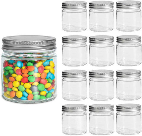 Mason Jar, with a sealed metal regular lid (8oz/250ml),12 cans (250ml) - WILLOW