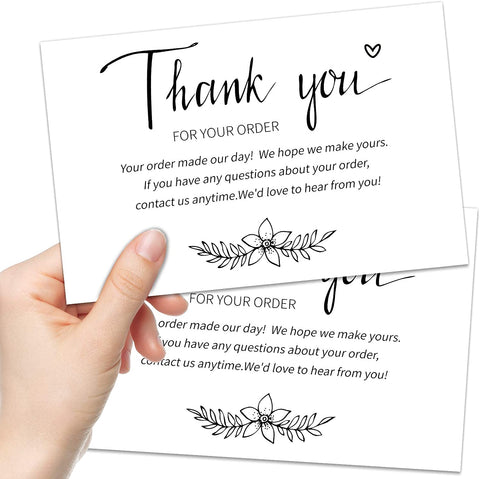 Thank You For Your Order Cards Large Postcards for Support Online Retail Stores, Handmade Goods  6"x 4" (Pack of 100)