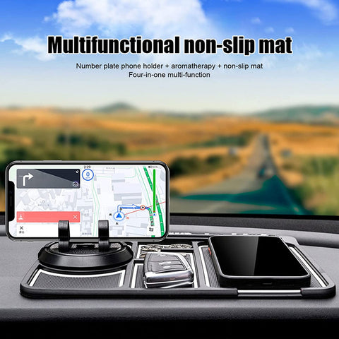 Olmecs Anti-Slip Rubber Pad Mat Universal 360°Rotation Car Phone Holder, with  Parking Card Number Plate