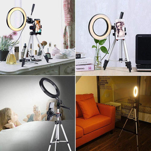 Selfie Ring Light with Tripod Stand and Phone Holder 10 Inches