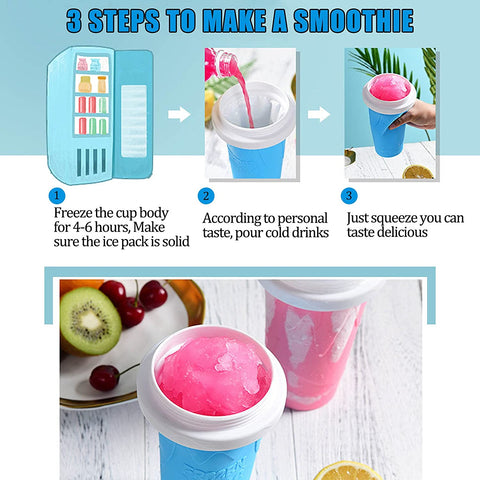Portable Silica Smoothie Cup Freeze Mug for Slushie Maker, Milkshake Maker