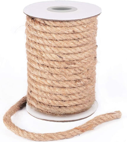 10Mtr Jute Rope 10MM Natural Jute Burlap Twine String Hessian Rope Cord Craft for Industrial, Packaging - Willow