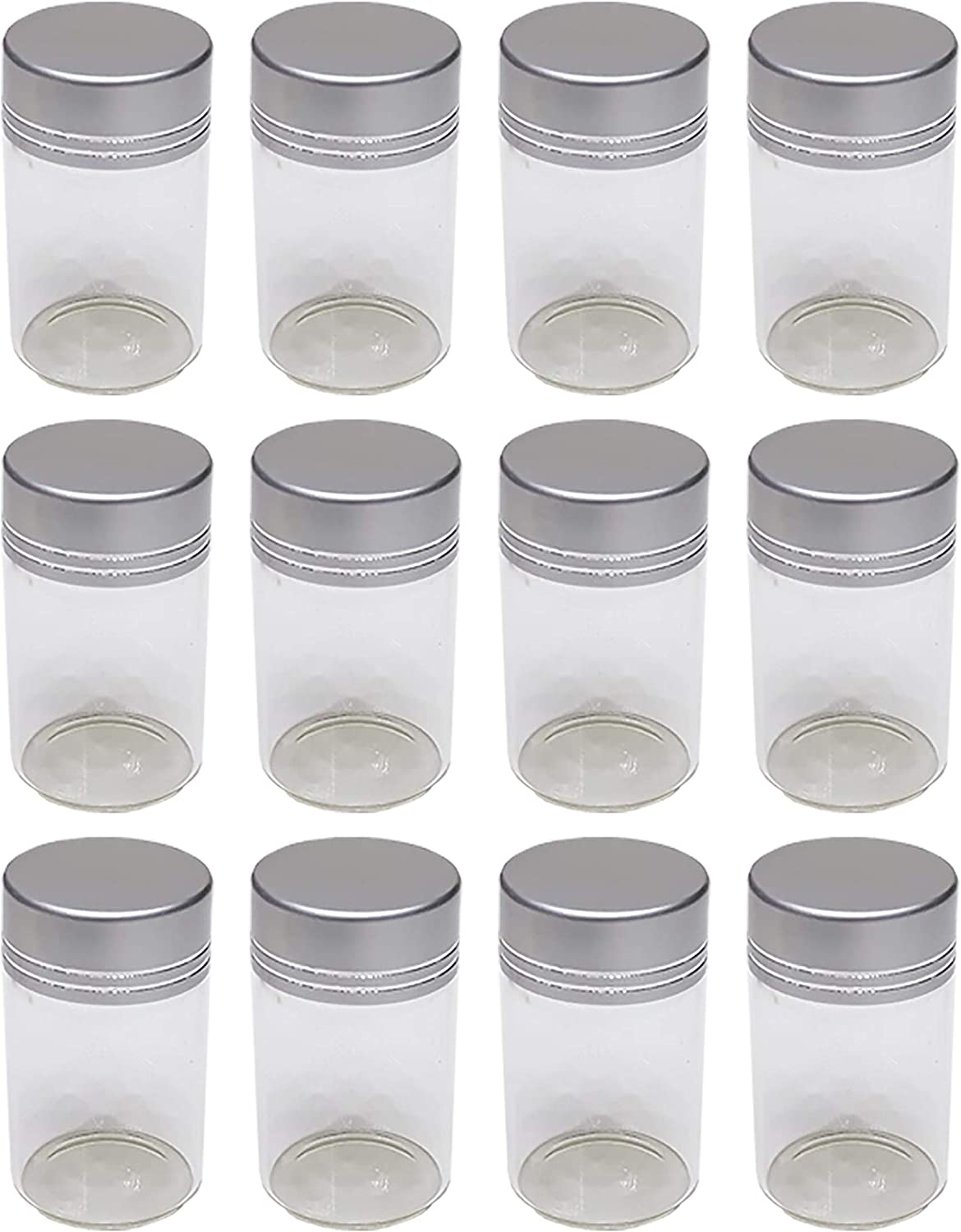 Willow Silver Lid Glass Jars 12 Pc Pack - 5x3cm