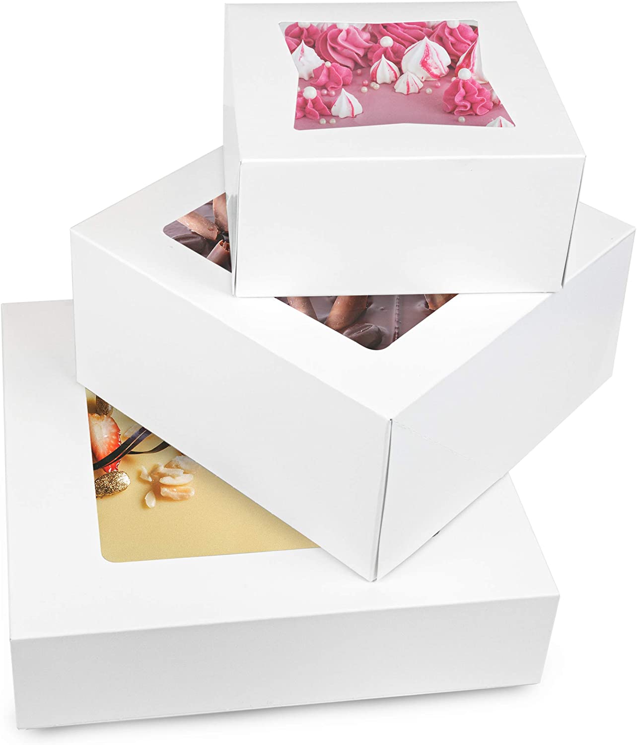 WILLOW Cake Box With Window – 15 X 15 X 10 CM 250 GSM (1 Carton X 50 Pieces)