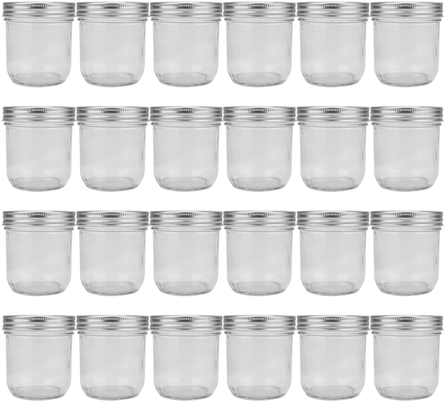 250ml Mason Jars Glass Jelly Jars, Canning Jars With Regular Lids, Ideal for Honey,Jam,Baby Foods,Wedding Favors,Shower Favors, 24 Pack - Willow