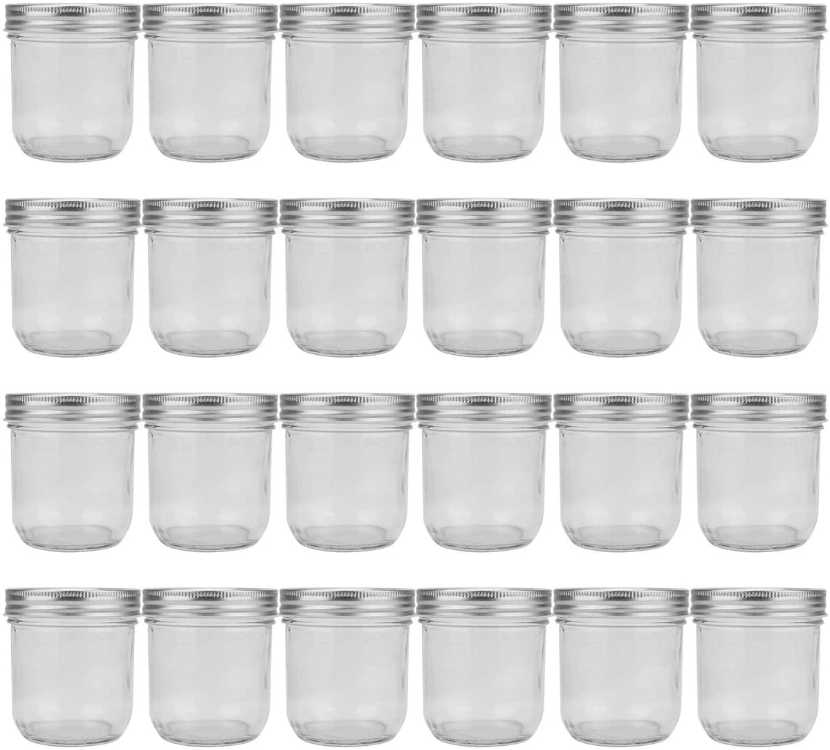 180ml Mason Jars Glass Jelly Jars, Canning Jars With Regular Lids, Ideal for Honey,Jam,Baby Foods,Wedding Favors,Shower Favors, 24 Pack - Willow