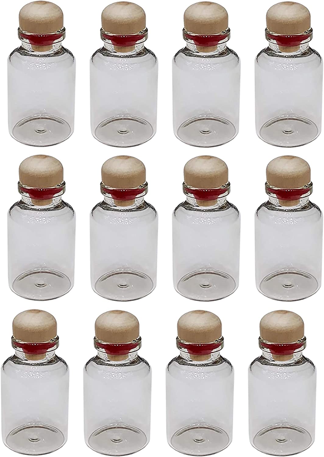 Party Favors Gift Giveaway Glass Bottles with Wood Lid 12 pcs - 2.5x4cm - Willow