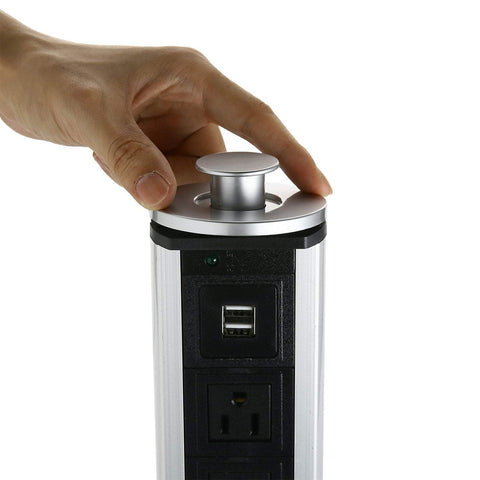 Retractable Pop-Up Power Outlet For Kitchen / Office and  USB Devices