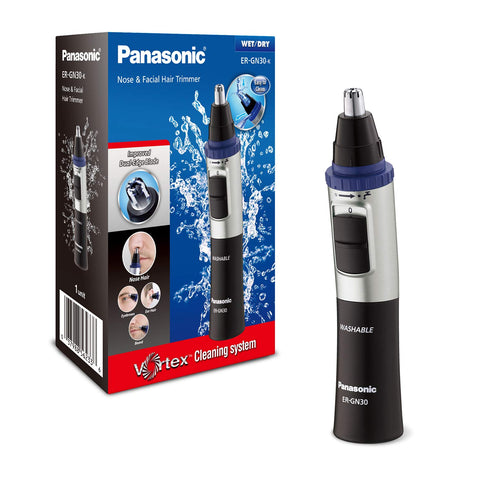 Panasonic Wet/Dry Nose & Ear Hair Trimmer with Vortex Cleaning System-ER-GN30