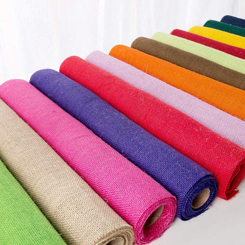 Jute Burlap Fabric Ribbon Roll DIY Sewing Craft Tablecloth Home Decor - Turqoise