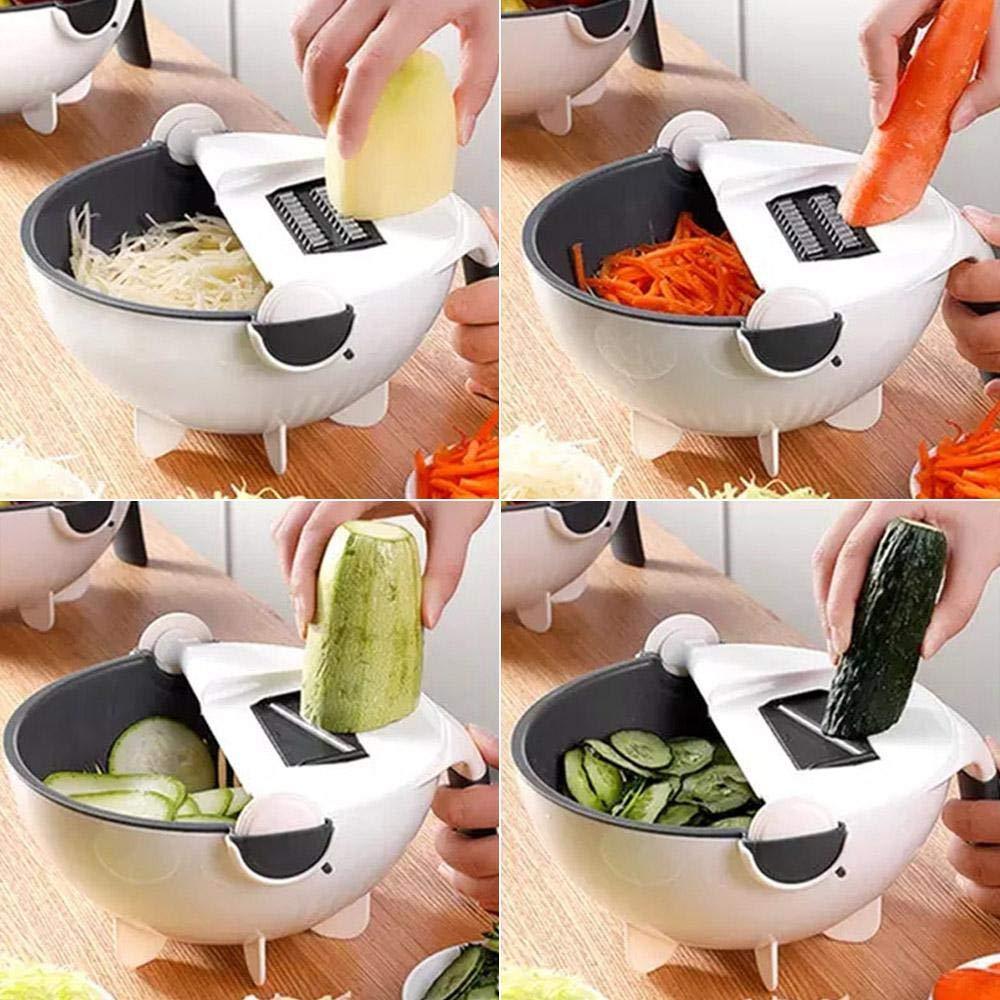 9 in 1 Multifunction Vegetable Cutter with Drain Basket
