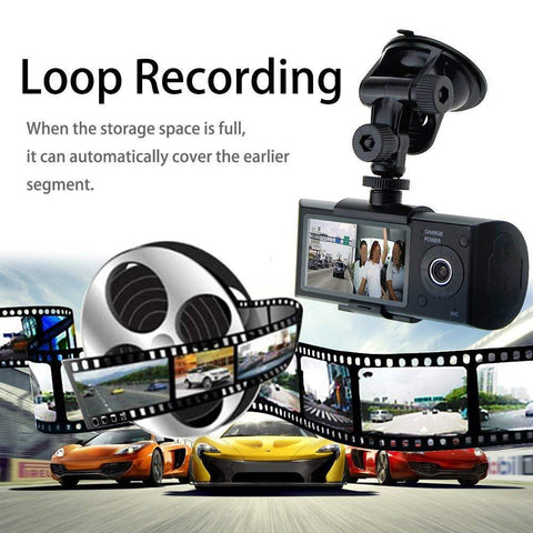 Dual Lens Dash Cam,2.7" Car DVR Vehicle Camera Video Recorder with GPS Module G-Sensor - SquareDubai