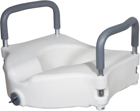 Medical Deluxe Elevated Raised Toilet Seat With Removable Padded Arms