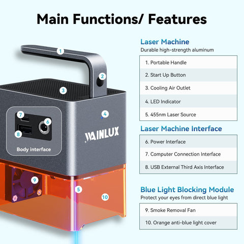 WAINLUX Z4 Portable Laser Engraving Machine