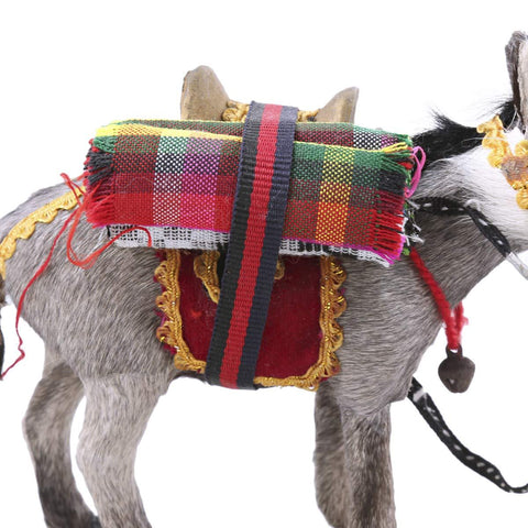 Faux Fur Donkeys Set Of 4 - Multi Color - Daweigao