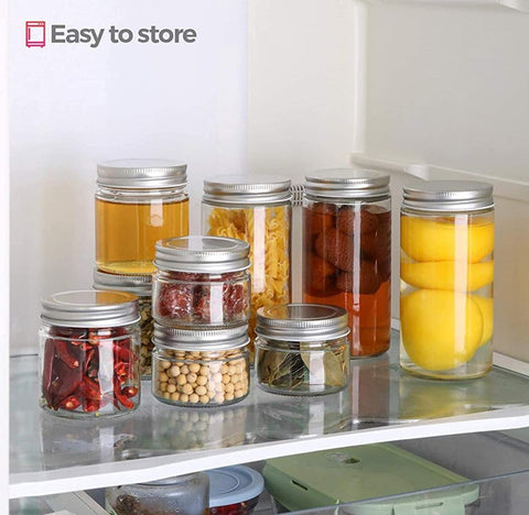 Mason Jar, with a sealed metal regular lid (8oz/250ml),12 cans (250ml) - WILLOW