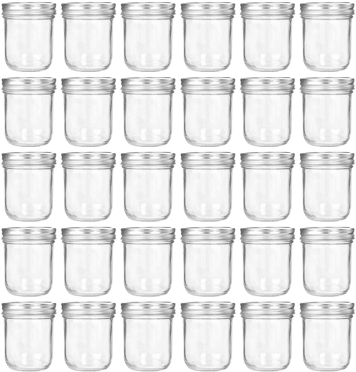 250ml Mason Jars Glass Jelly Jars, Canning Jars With Regular Lids, Ideal for Honey,Jam,Baby Foods,Wedding Favors,Shower Favors, 24 Pack - Willow