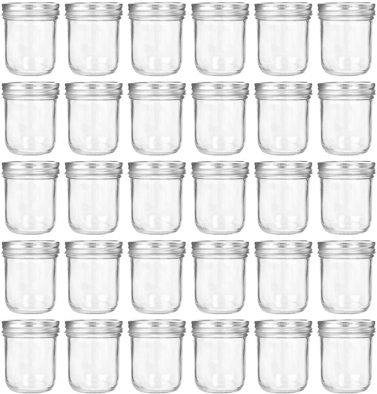 180ml Mason Jars Glass Jelly Jars, Canning Jars With Regular Lids, Ideal for Honey,Jam,Baby Foods,Wedding Favors,Shower Favors, 24 Pack - Willow
