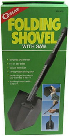 Coghlans Folding Shovel with Saw - Black