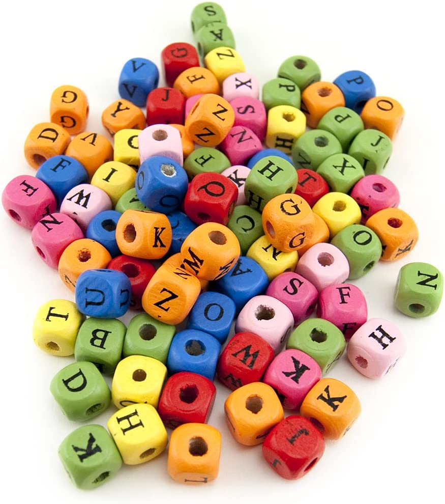 Colourful Alphabets Loose Beads 260PCS  A-Z (26X10 Letter) 10mm